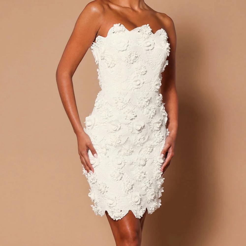 White Flower Lace Dress